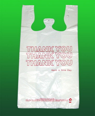 Bolsa de camiseta de plástico impreso HDPE