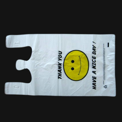 Bolsa de camiseta de plástico de impresión personalizada HDPE