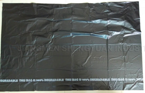 Saco rechazado oxo-biodegradable negro de HDPE (GF03)