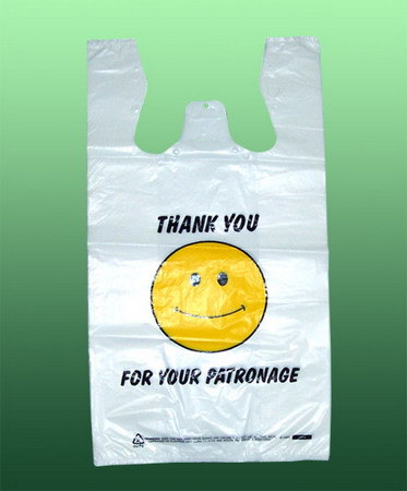 Bolsa de camiseta de plástico impreso HDPE